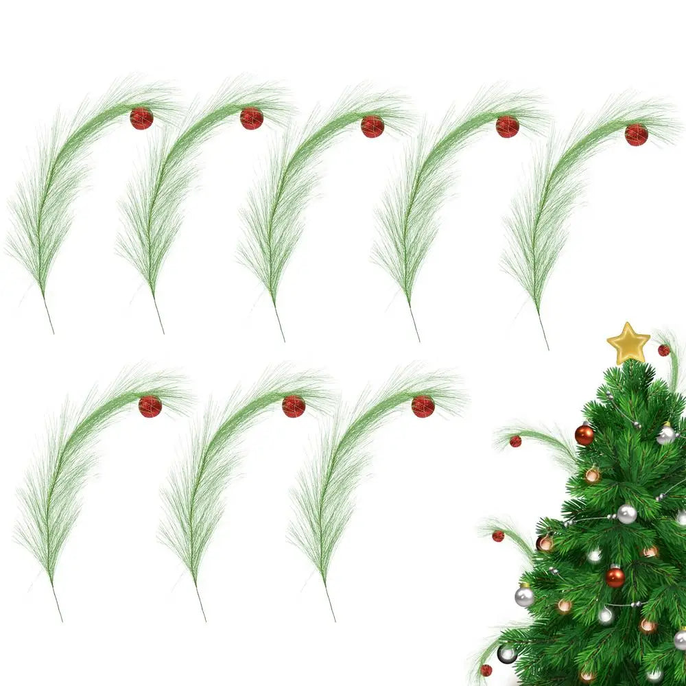 Christmas Tree Picks Red Green Decorative Tree Picks Decor Set Of 8 17.3 Inch Christmas Tree Pick Ornaments Stems For Christmas
