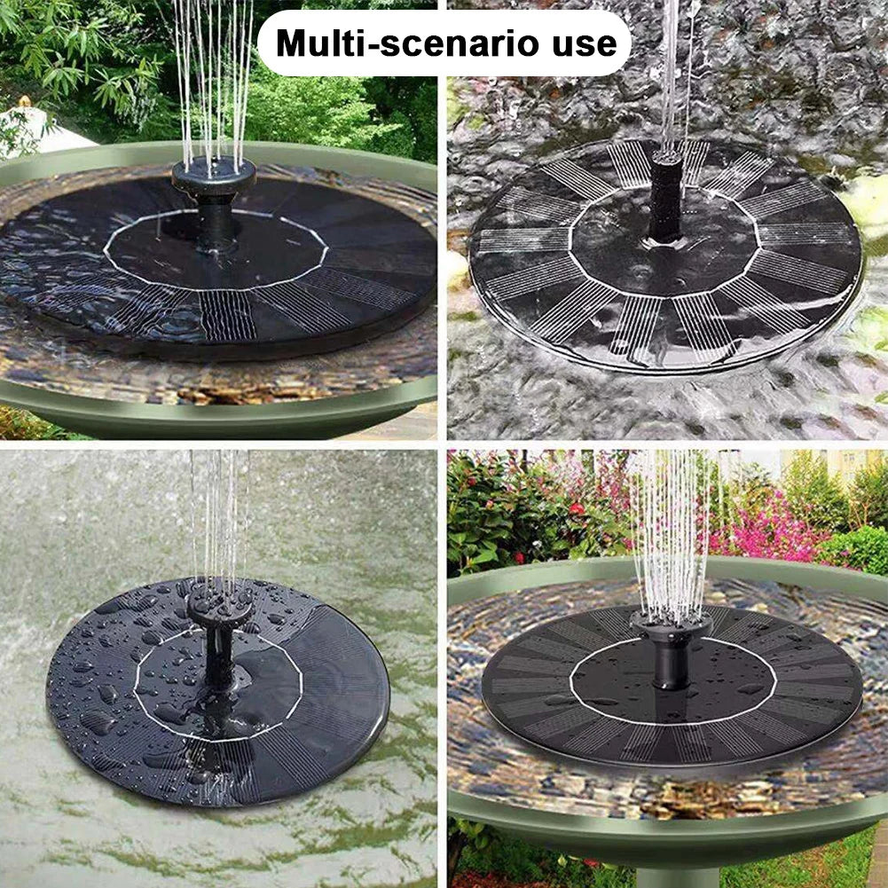 Solar Fountain Pump Energy-saving Plants Watering Kit with 6 Nozzles Solar Fountain Solar Panel Bird Bath Fountain Garden Pool