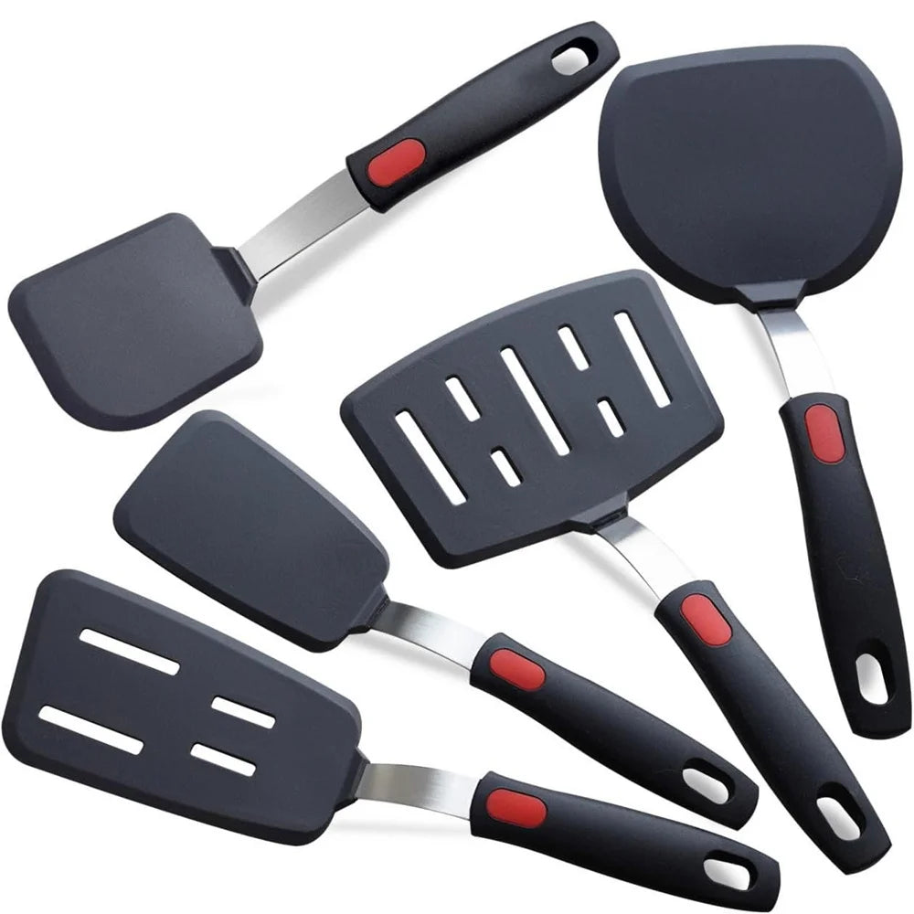 Silicone Spatula for Non Stick Pots High-temperature Resistant High Quality Stir Spring Steel Fry Spatula tool Kitchen Utensils