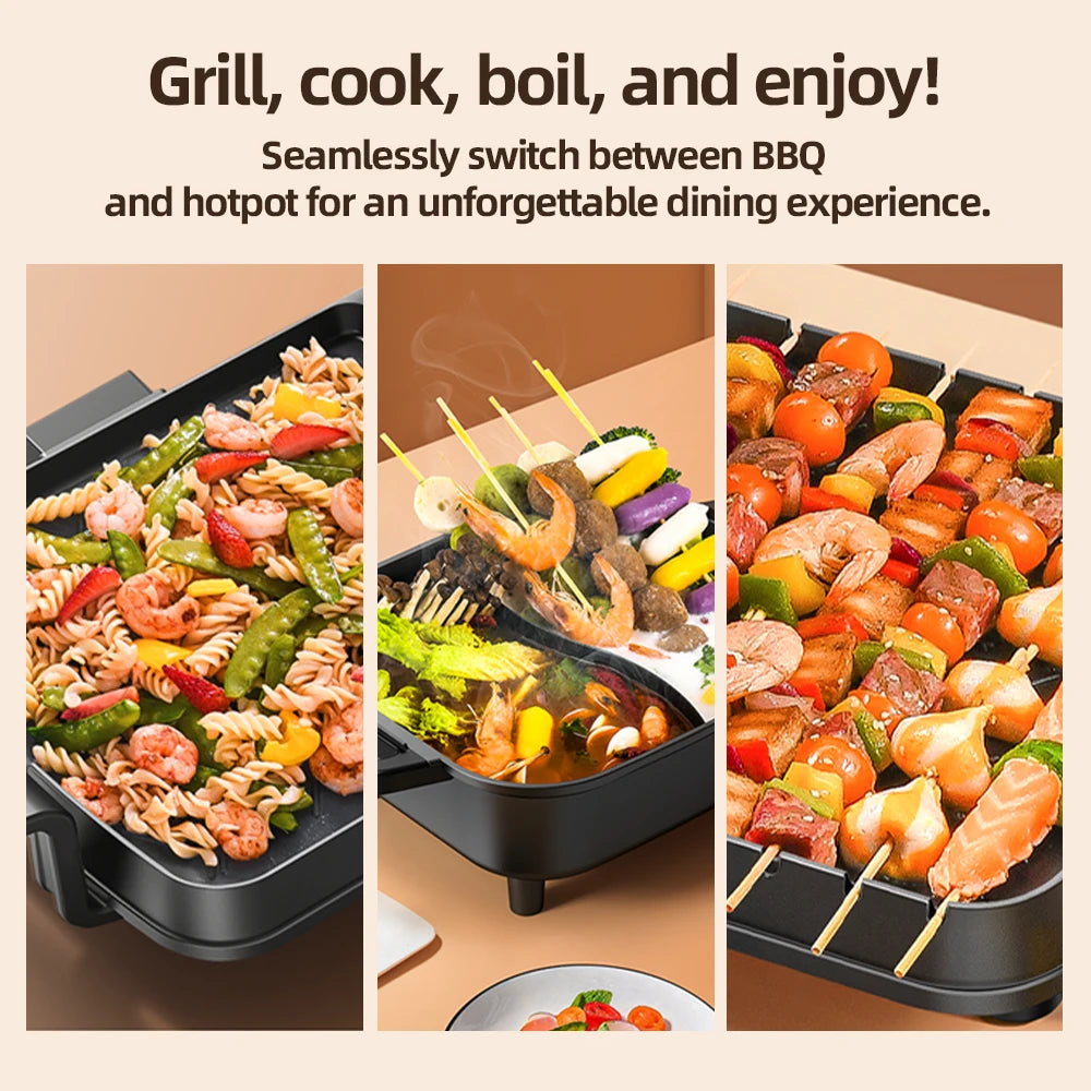 A Hot Pot That Can Be Used For Both Grilling and Hotpot, Suitable For Gatherings of Multiple People and A Must-have For Families