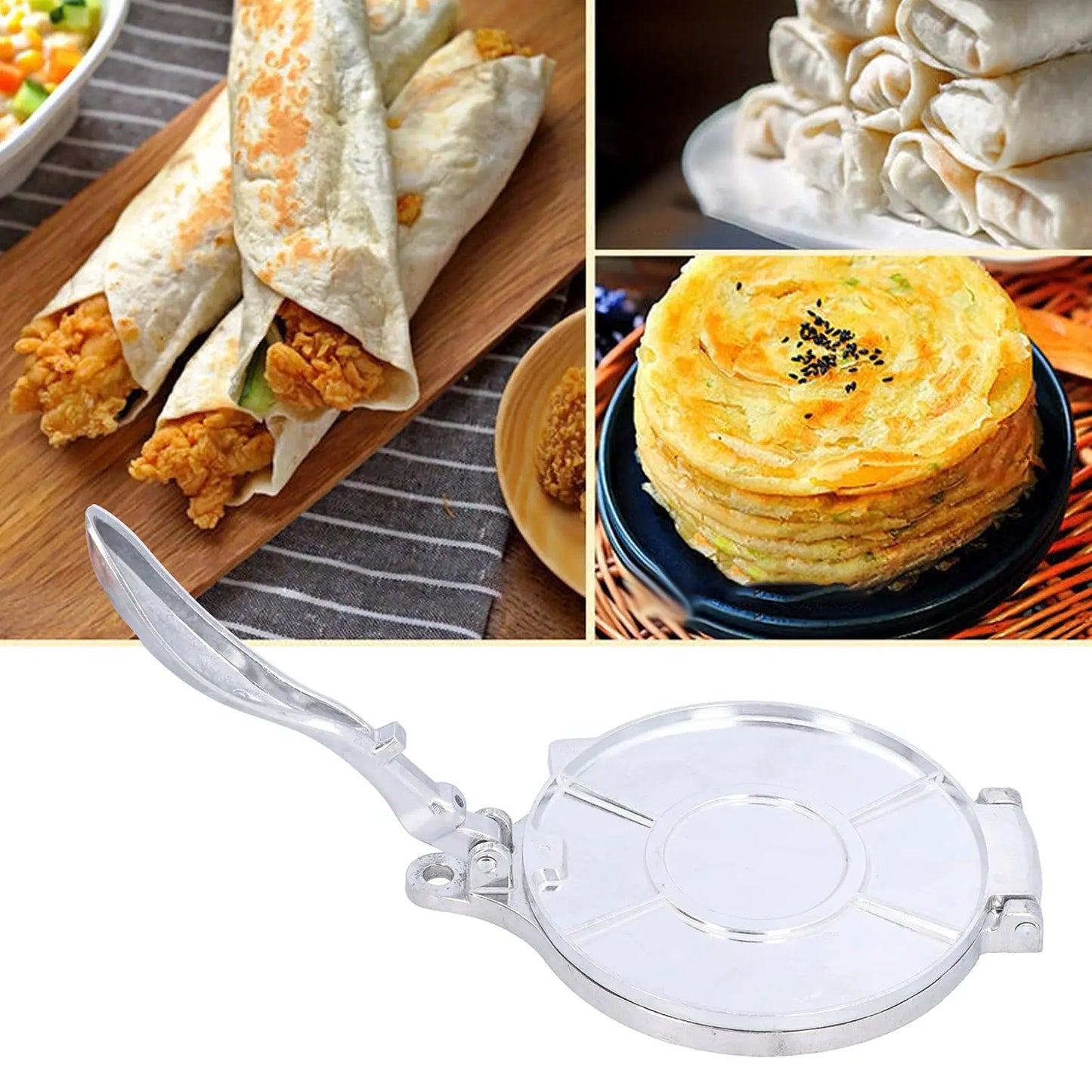 Dough Press Metal Dies Steel Flour Tortilla Press Dumpling Dough Tortillas Flour Bread Mold Sandwich Taco Press - 6.5 inch