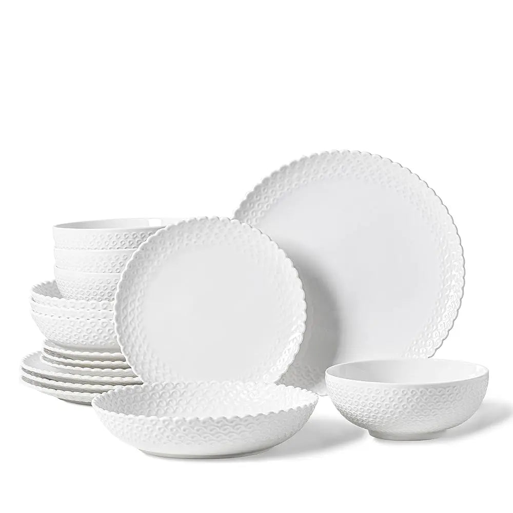 Dinnerware Not Only For Dinner 16 Piece Dinnerware Sets With Dishes, Bowls And Plates, Porcelain Dinner Set For 4, White,