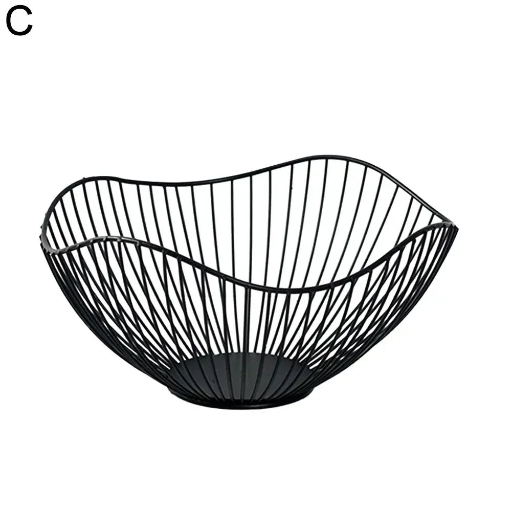 Iron Fruit Basket Fruit Container Bowl Home Creative Drain Display Basket Table Bread Snacks Tray Storage Snacks P2I4