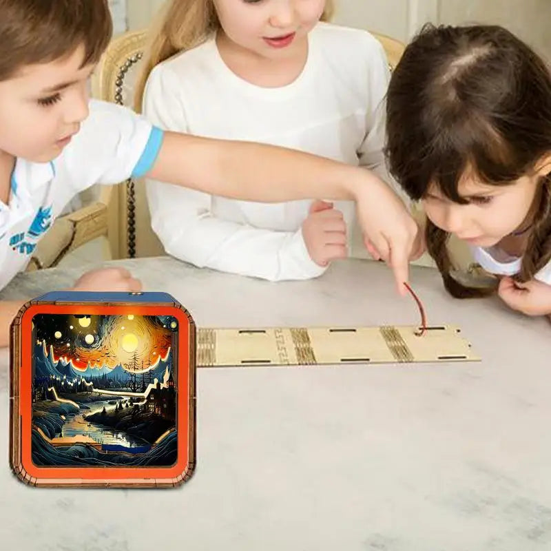 LED Light Wooden Puzzle Wireless Wooden Puzzles 3D LED Night Light 3D Nightlight Wooden Puzzle Toy Home Desk Decor for Kids