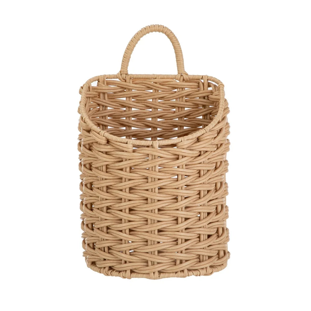 2PK Hanging Storage Baskets Durable PE Rattan Weave Bathroom Organizers Versatile Home Decor Storage Solutions Toiletries