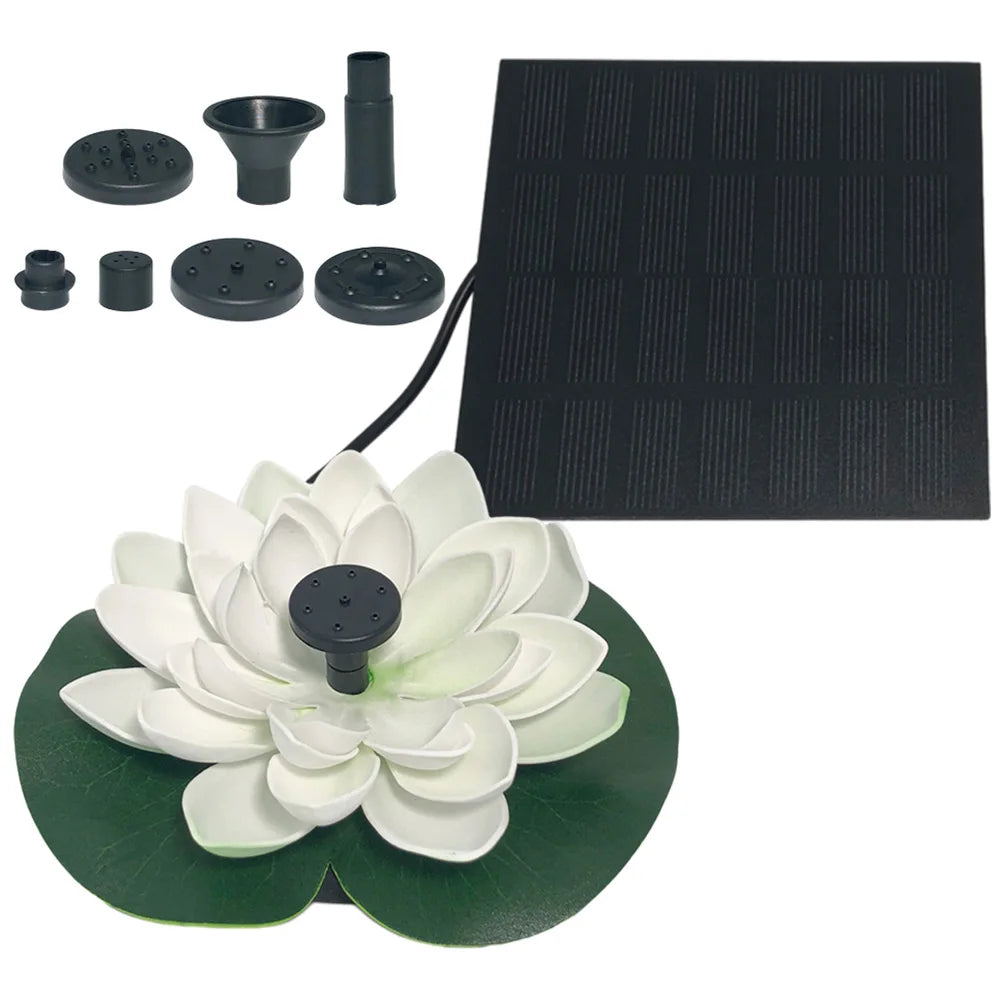Lotus Shape Pond Decoration Life Up To 20000 Hours Solar Powered Floating Garden Fountain Bird Bath Fountains for Decore Garden