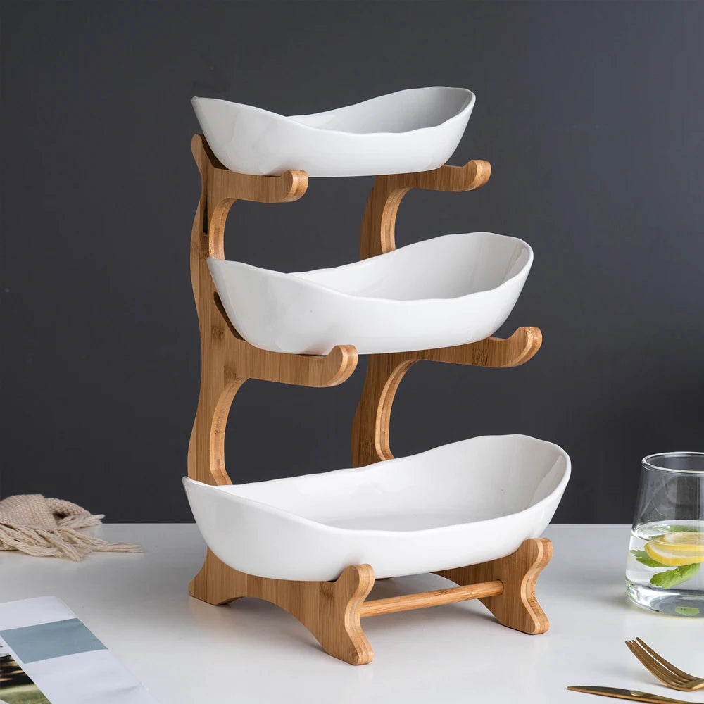 3 Layer Fruit Plate Home Living Room Plastic Snack Dish Creative Modern Dried Fruit Basket Candy Dish Cake Stand Salad Bowl