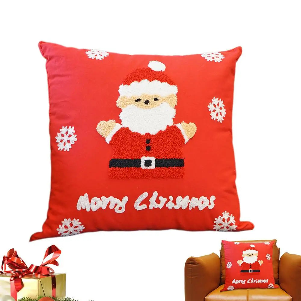 Christmas Pillow Covers Santa Claus Throw Pillow Case Christmas Red Decor Pillowcase Cushion Cases Holiday Home Decor For Living