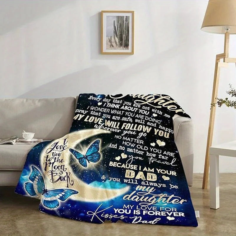 Daughter Gifts from Dad, Daughter Blanket from Dad, Birthday Gifts for Daughter from Dad, To My Daughter Throw Blanket