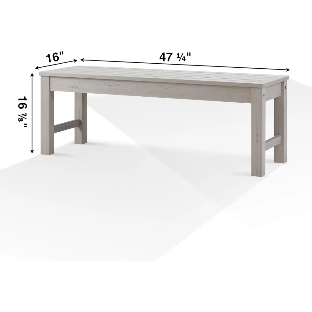 Psilvam Outdoor Bench, Two Person Poly Lumber Porch Bench, Weatherproof Garden Bench That Never Rot and Fade, All-Weather Patio