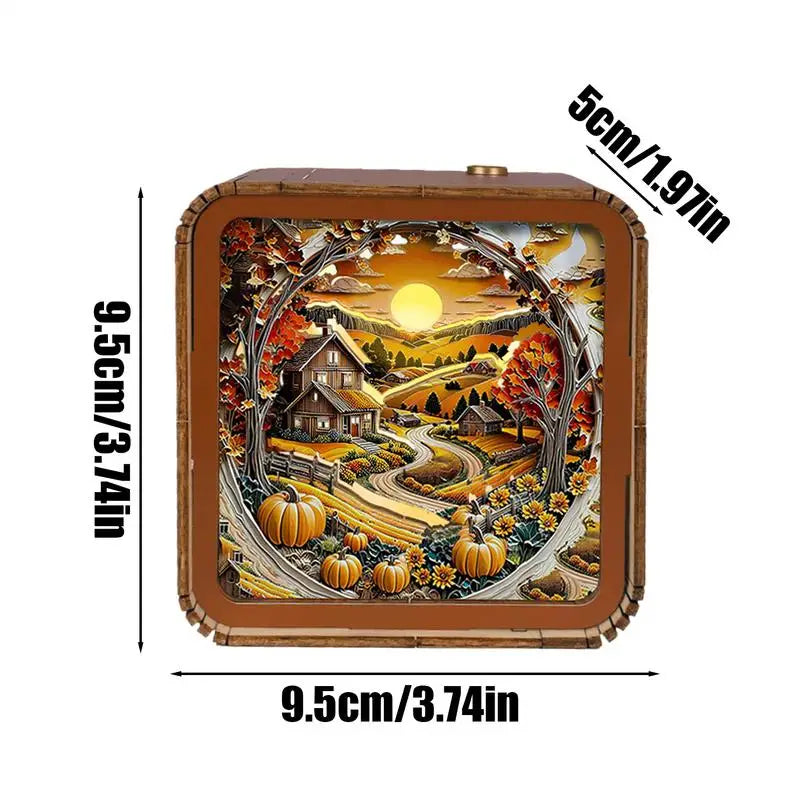 LED Light Wooden Puzzle Wireless Wooden Puzzles 3D LED Night Light 3D Nightlight Wooden Puzzle Toy Home Desk Decor for Kids