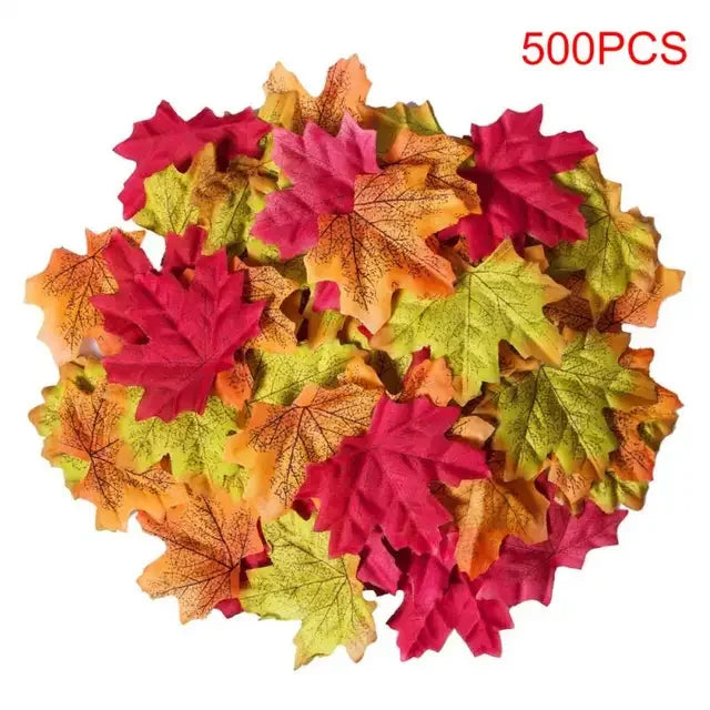 50/200/300/400/500/1000pcs Artificial Flowers Maple Leaves Simulation Decorative Silk Maple Leaves Fall Leaves 8cm Blue flowers
