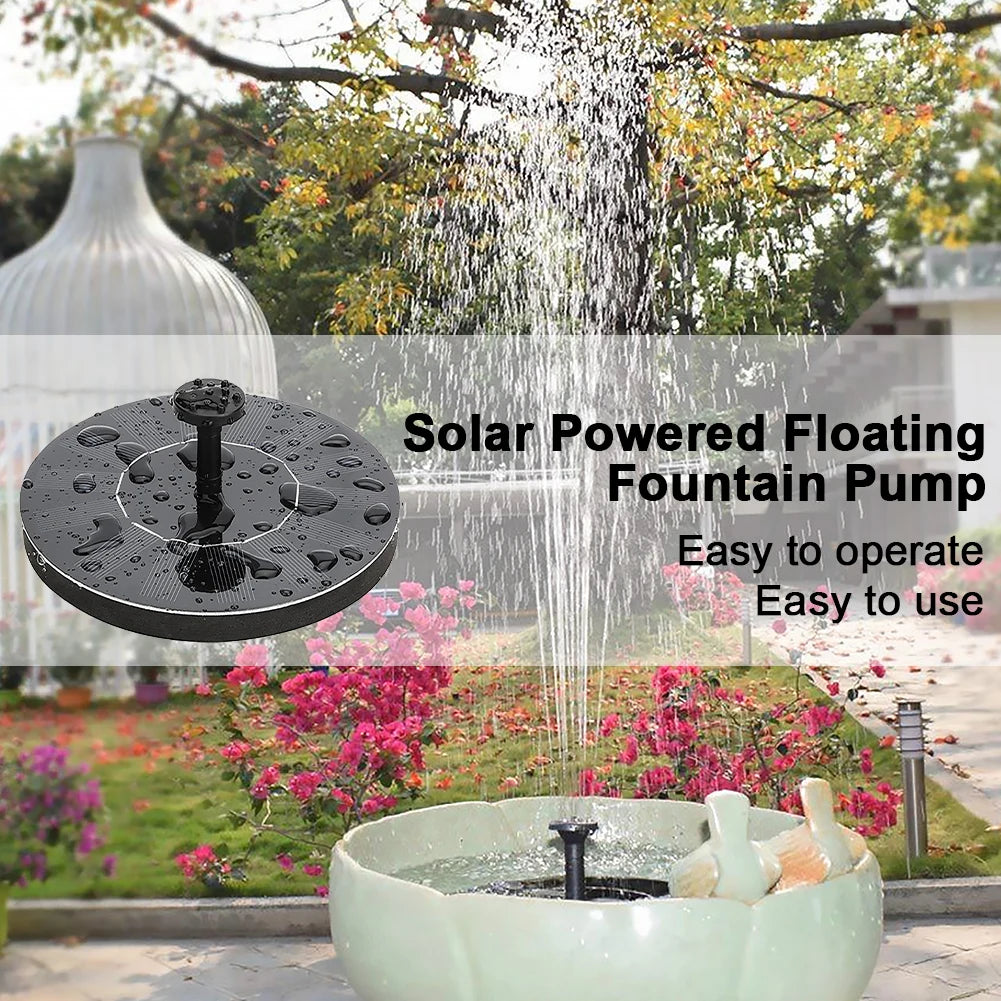 Solar Fountain Pump Energy-saving Plants Watering Kit with 6 Nozzles Solar Fountain Solar Panel Bird Bath Fountain Garden Pool
