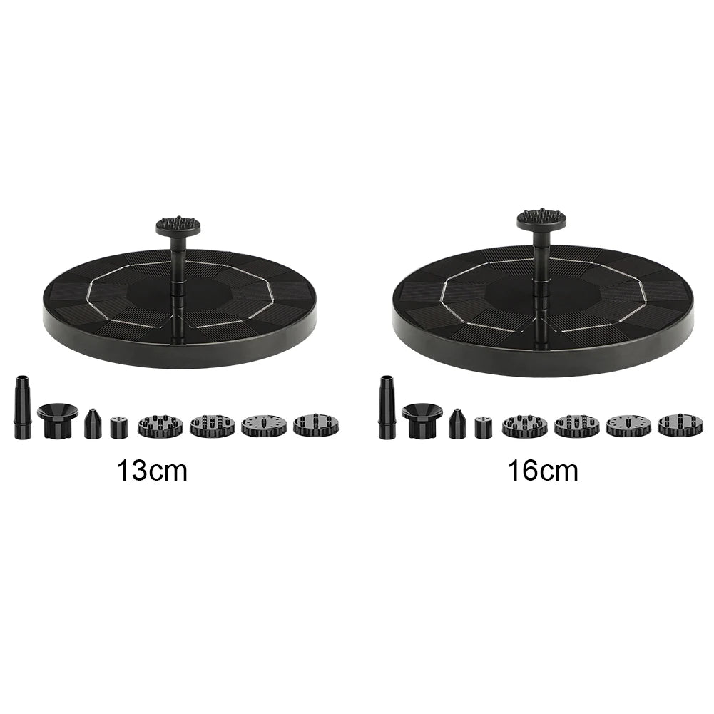 Solar Fountain with 8 Nozzles Floating Solar Fountain Flower Bird Bath Fountain for Outdoor Garden Pond Pool