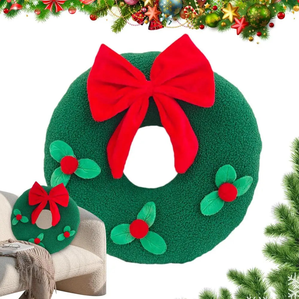 Snowflake Pillow Christmas Throw Pillow Snowflake Decorations Cute Christmas Decor Christmas Wreath Shaped Pillow For Sofa Bed