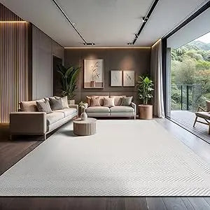 Modern Rug Luxury Swirl Curved Large Micro Loop Area Rugs Soft High-Low Pile Stain Resistant Easy to Clean Non-Shedding D