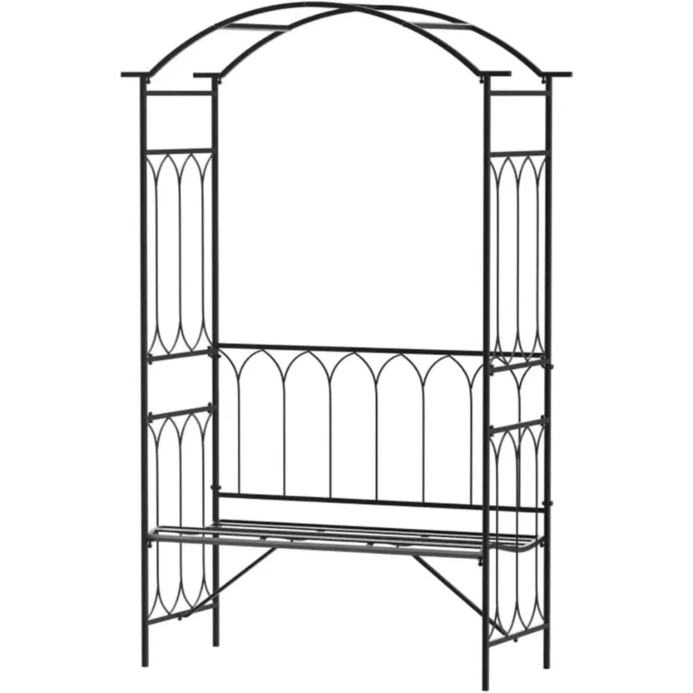 Seat Bench |Outdoor Lawn Backyard Decor Garden Arch Arbor with Entry Bench Patio Decor & 2-Person Outdoor Decorative Seating,Arc