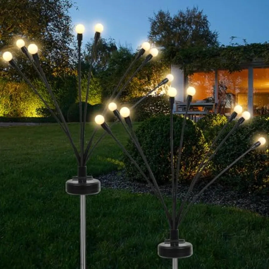 2pack Firefly Solar Garden Lights with 16 LED Sensor Light Waterproof Design for Outdoor Garden Decoration Yard Pathway Lightin