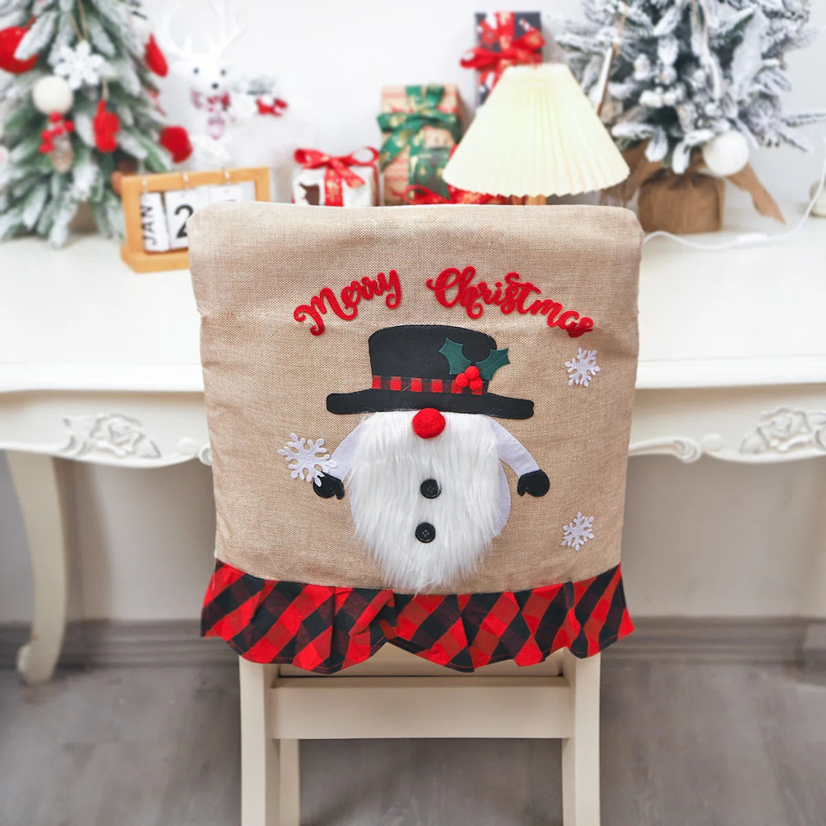 Christmas Gnome Chair Cover Merry Christmas Decorations for Xmas Decor Happy New Year