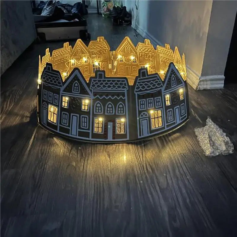Christmas Tree Collar 26/28 Inches Led Skirt Collar Christmas Tree Collar Reusable Winter Tree Ring Holiday Supplies For Holiday
