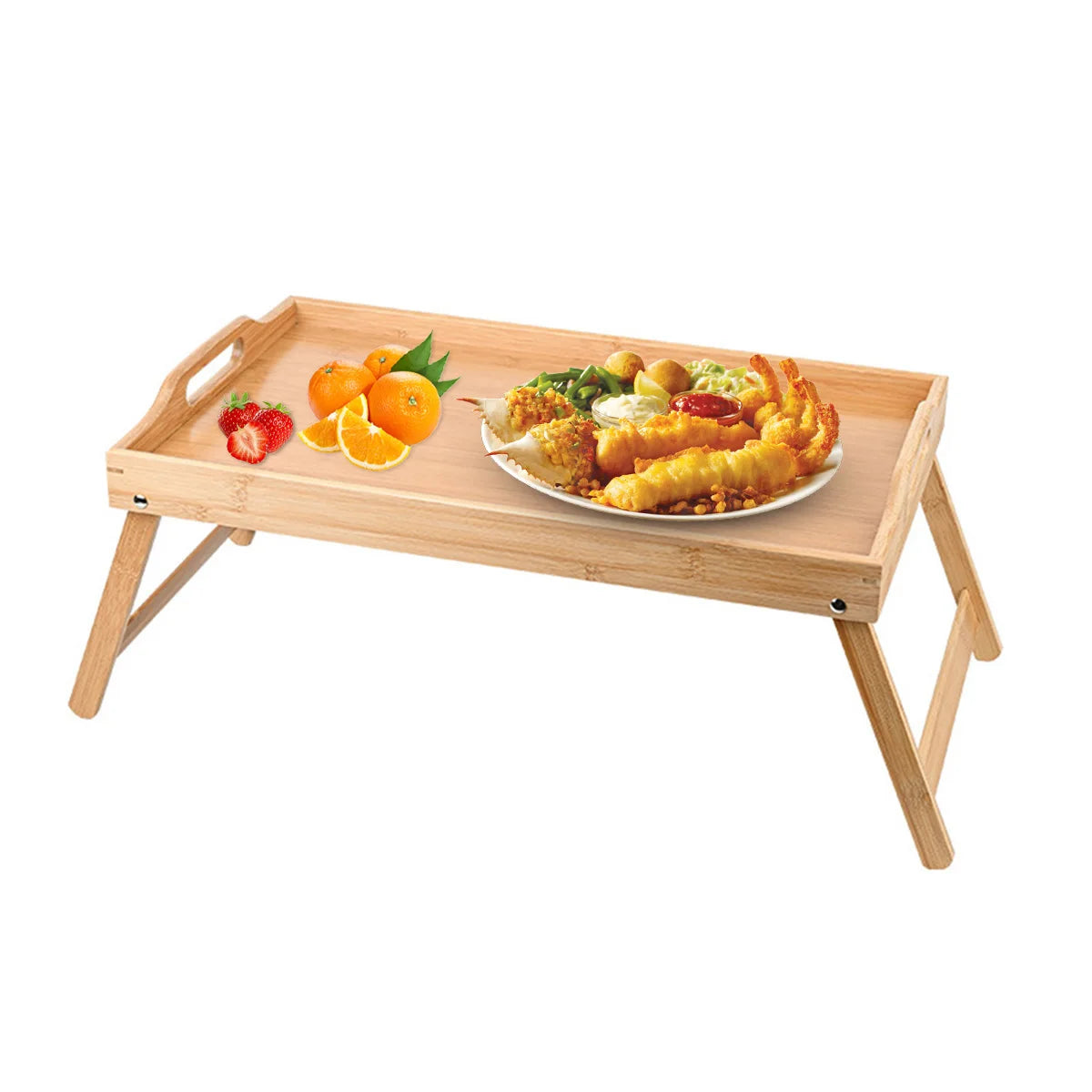 Bamboo Mini Dining-table Folding Table Multifunction Breakfast Dessert Tray For Bed Desk Household Living Room Bedroom Supplies