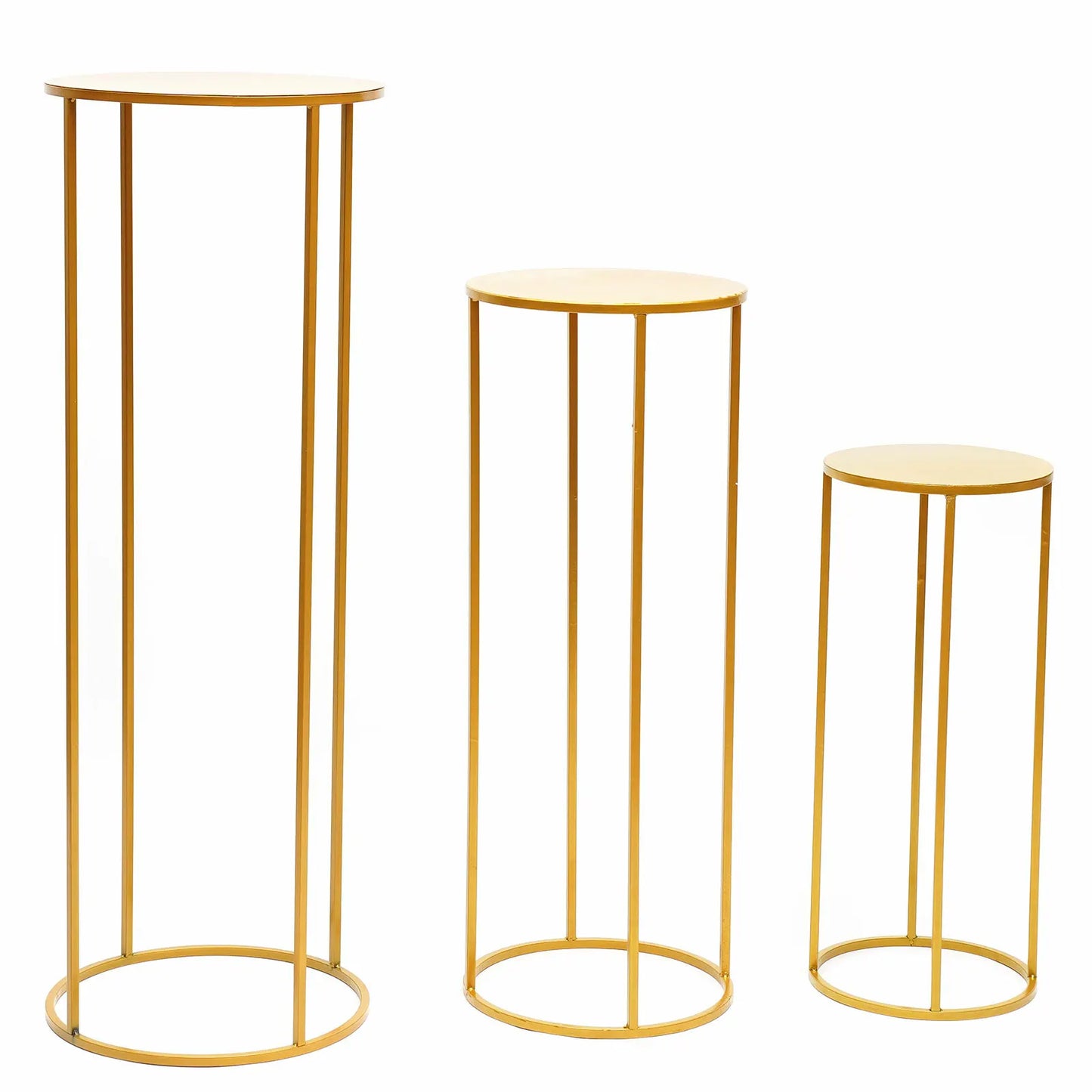 3 Pcs Flower Rack Vase Stand Prop Metal Art Geometric Column Wedding Party Decor