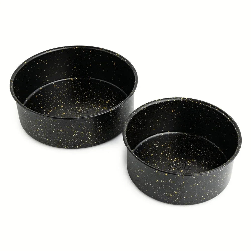 Non-Stick Round Cake Pan Set 2-Piece Bakeware Kitchen Essentials Layer Cake Bake Pans Aluminized Steel Oven Safe Easy Release