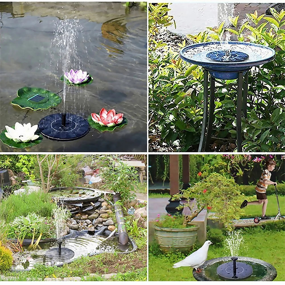 Solar Fountain Pump Energy-saving Plants Watering Kit with 6 Nozzles Solar Fountain Solar Panel Bird Bath Fountain Garden Pool