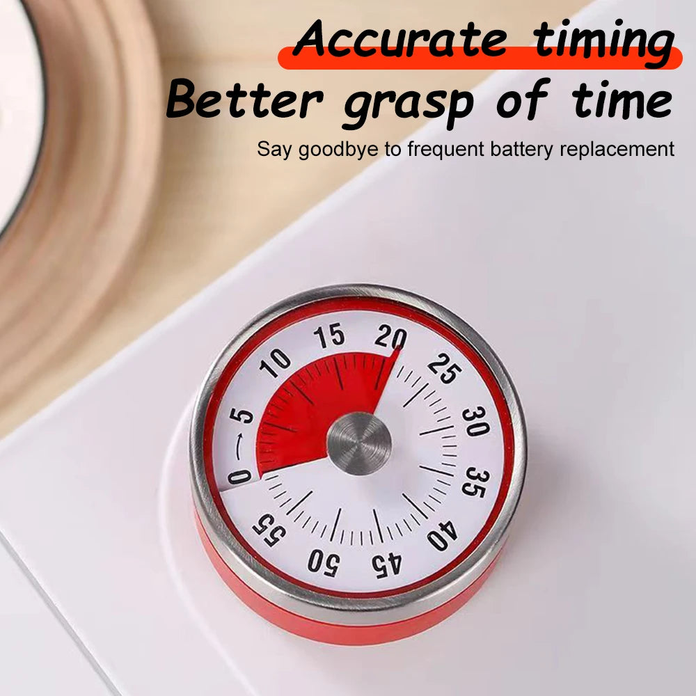 60-minute Kitchen Time Manager Mechanical Visual Countdown Timer Mini Magnetic Timing Machine for Cooking