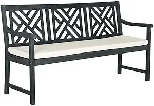 SAFAVIEH PAT6738A Outdoor Collection Bradbury 3 Seat Bench