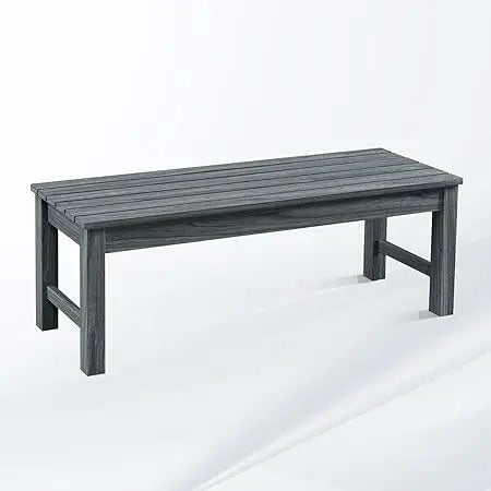 Psilvam Outdoor Bench, Two Person Poly Lumber Porch Bench, Weatherproof Garden Bench That Never Rot and Fade, All-Weather Patio