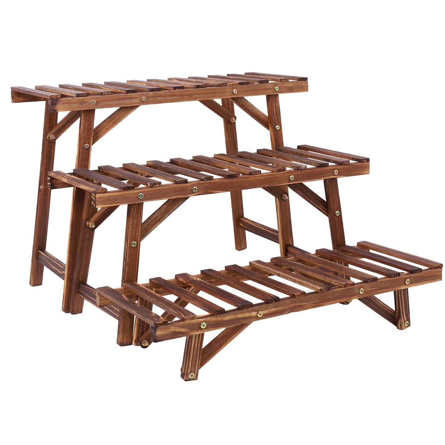 3 Tiered Plant Stand Step Indoor Outdoor Plant Pot Stand Corner Plant Shelves Flower Pot Holder for Patio Garden Balcony