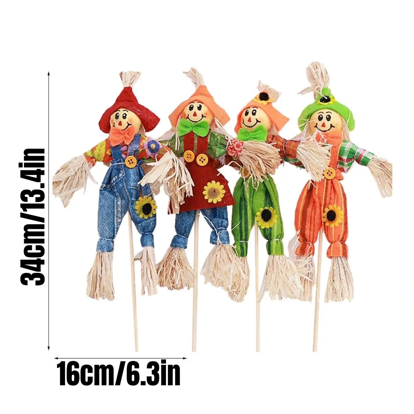 4pcs Halloween Decoration Scarecrow Cute Rural Small Scarecrow Party Ornaments Props Halloween Decorations DecoracióN Hogar