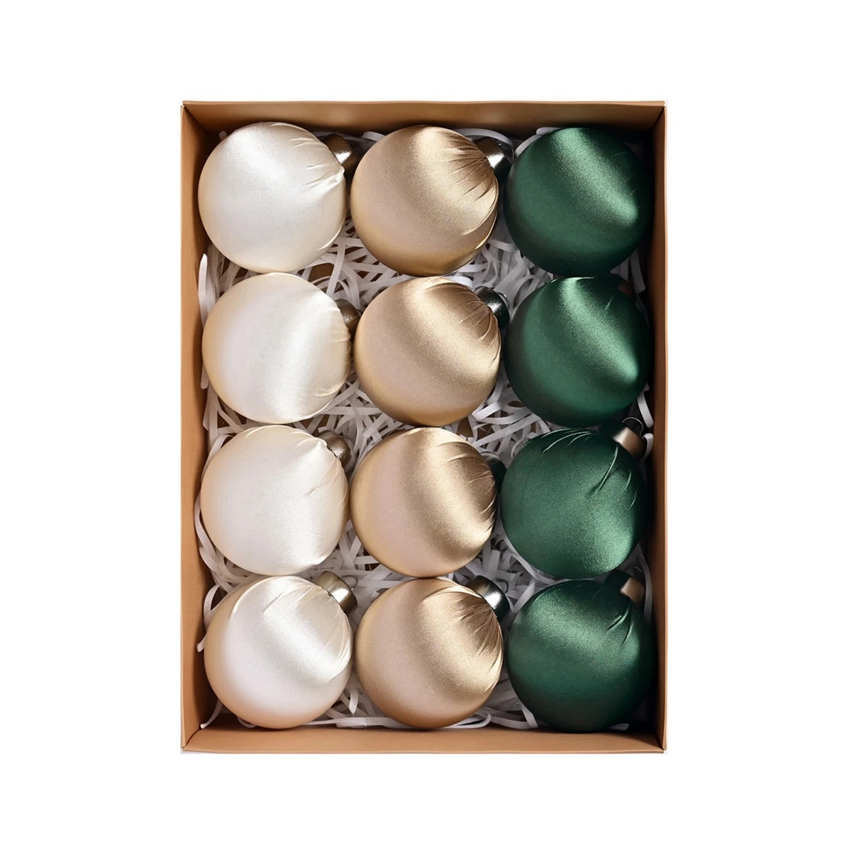 12PCS Glossy Velvet Christmas Hanging Ball Ornaments Festive Atmosphere Christmas Tree Decoration Ball Satin Home Decor