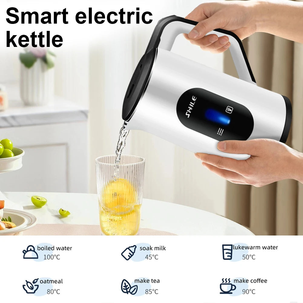 2.2L Stainless Steel Electric Digital Display Large Tea Kettle Auto-Shutoff Hot Water Boiler 1500W Fast Boil Home Kitchen Tool