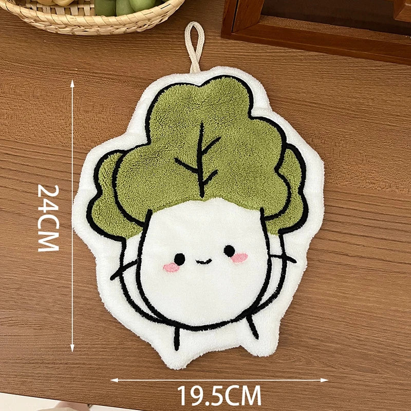 Kitchen Hand Towel Handkerchief Vegetable Hand Towel for Kitchen Bathroom Christmas Hand Towel Gifts Ababsorbent Handtowel 손수건