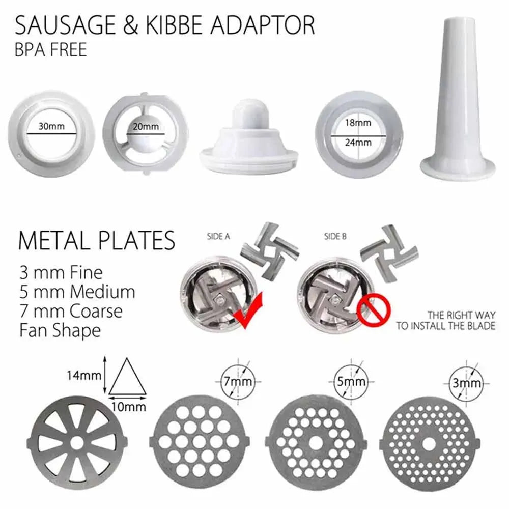 Heavy Duty 3200Watts Large Kitchen Stainless Steel Multi-function Electric Meat Grinder Sausage Maker Filler Mincer Stuffer