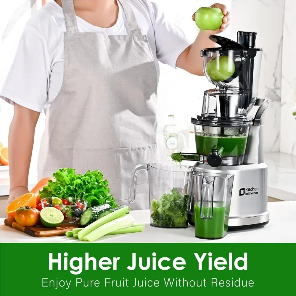 Machines,Slow Masticating Juicer Machine, With 3.26" Wide Feed Chute for Whole Fruits and V