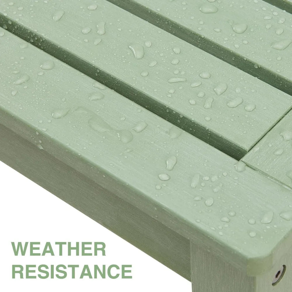 Outdoor Bench, Two Person Poly Lumber Porch Bench, Weatherproof Garden Bench That Never Rot and Fade