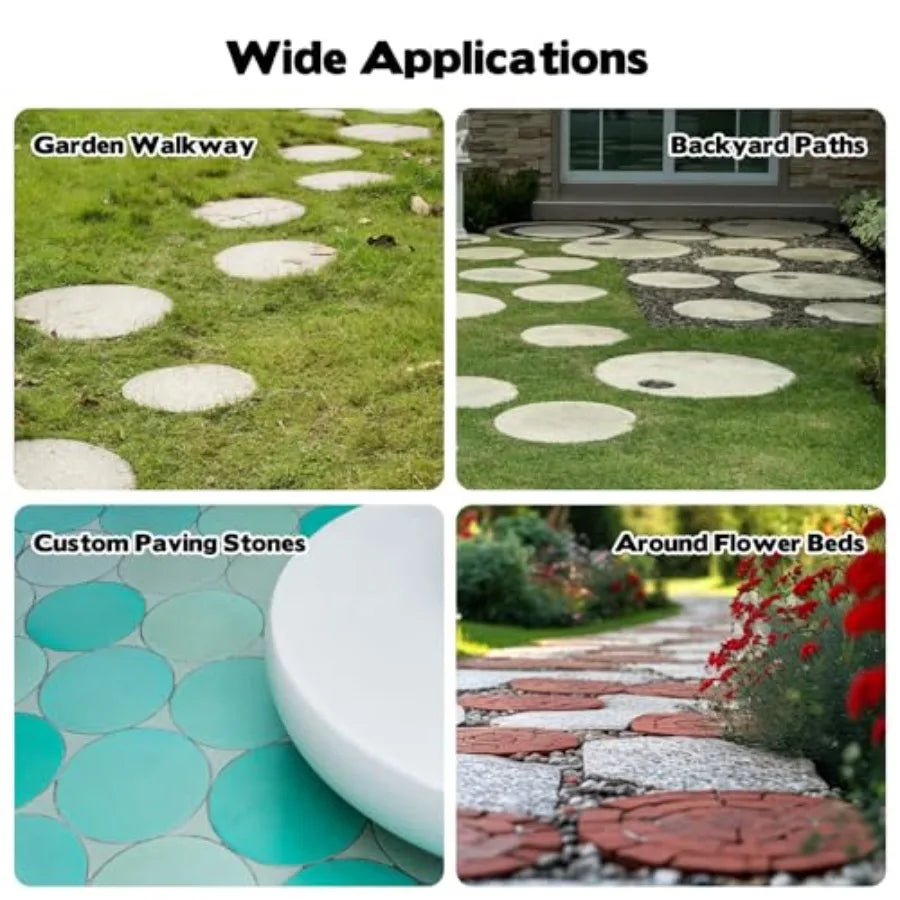 3 Size Round Stepping Stone Molds 8.8'' 10'' 11.2'' Reusable Concrete Mold for Garden Stepping Stones Large Tray for Concrete a