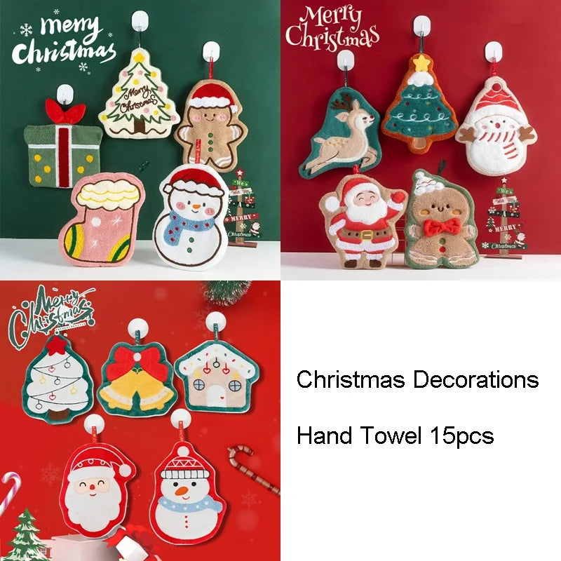 Kitchen Hand Towel Handkerchief Vegetable Hand Towel for Kitchen Bathroom Christmas Hand Towel Gifts Ababsorbent Handtowel 손수건