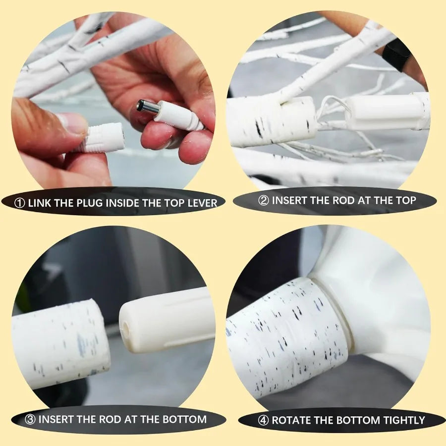 2Pack Lighted Birch Tree 6 FT Total 288LED Prelit Artificial Christmas Trees for Thanksgiving Christmas Decorations Indoor Home