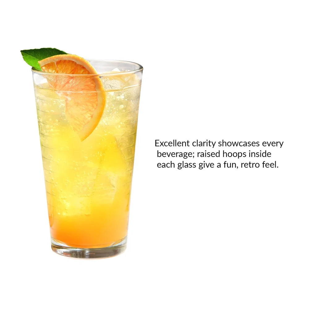 8-Piece High-Quality Drinking Glass Set Stackable Handblown Durable Dishwasher Safe Classic Design Home Bar Entertaining