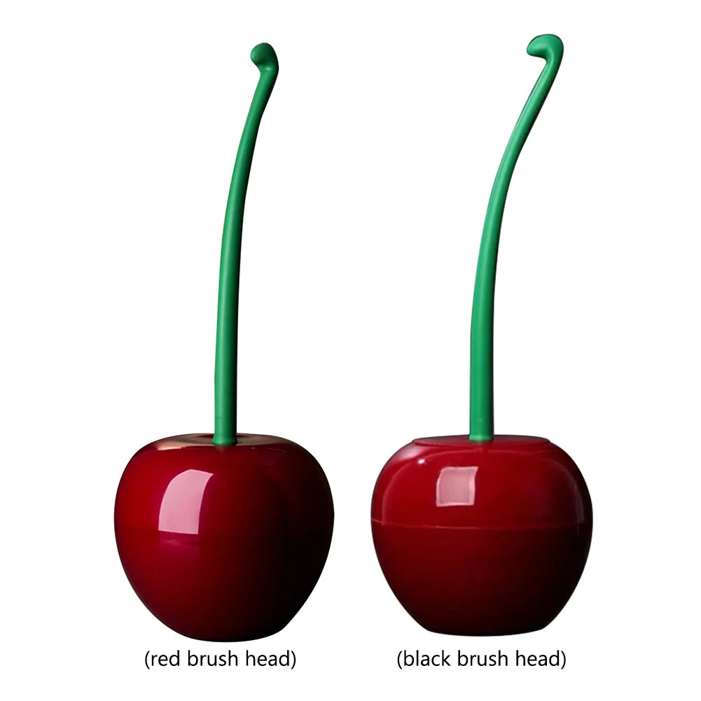 Cherry Shape Toilet Brush Long Handle Toilet Cleaning Brush Replaceable Nylon Soft Bristle Brush Bathroom Toilet Cleaning Tool