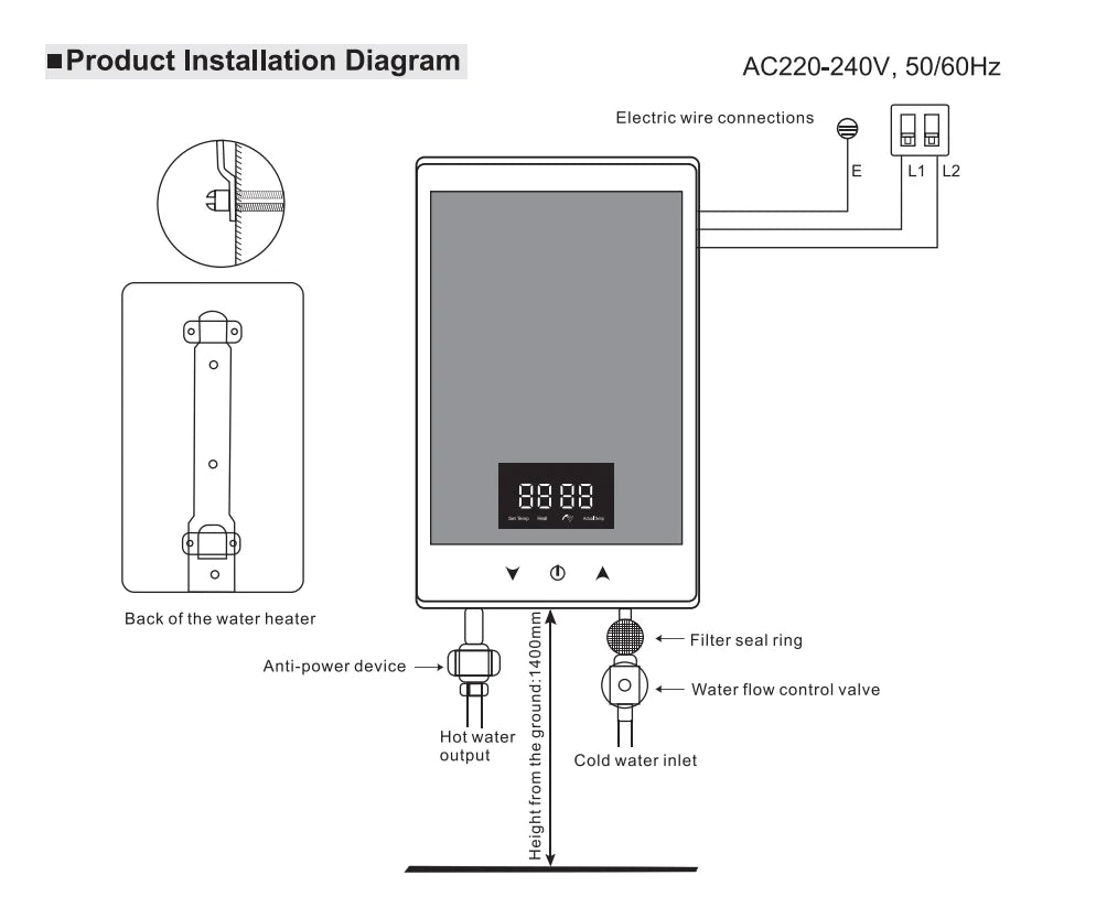6000w Tankless Electric Water Heater Mini Under Sink Hot Water Heater Under Sink Instant Water Heater 220v Tankless Water Heater