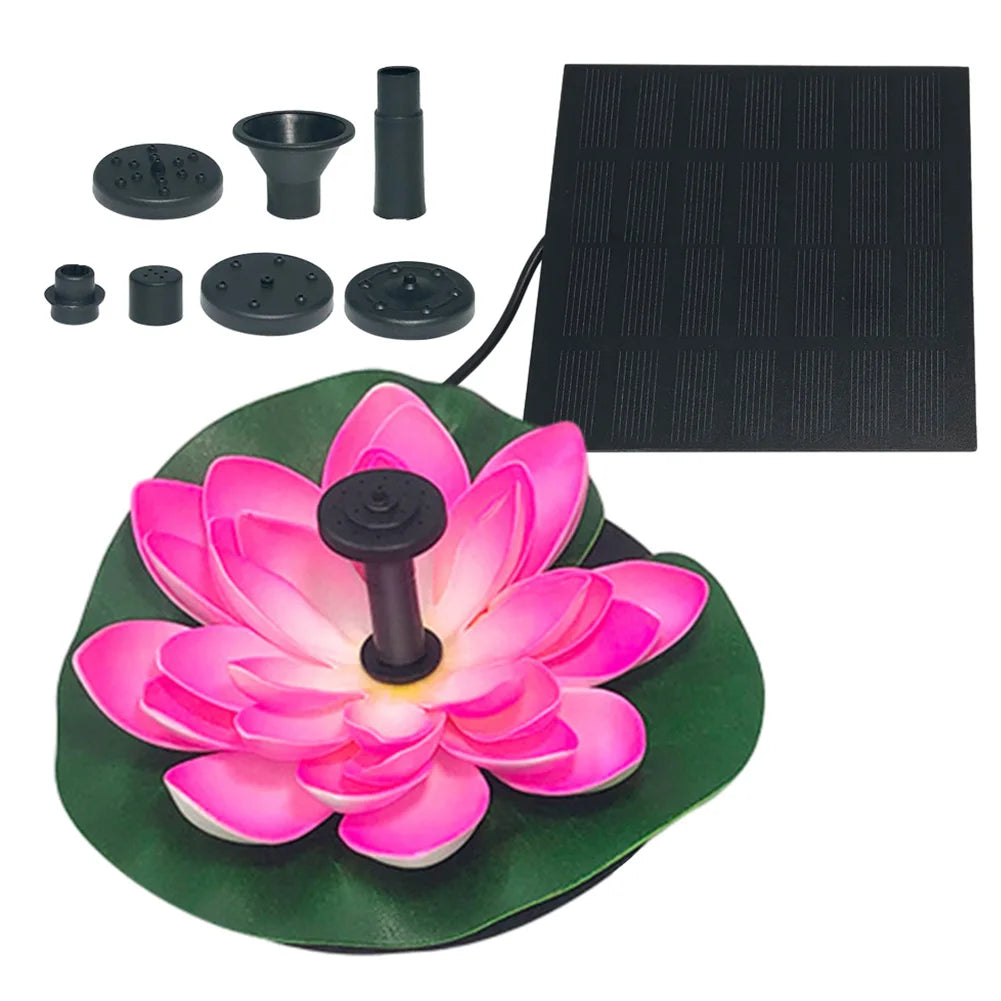 Lotus Shape Pond Decoration Life Up To 20000 Hours Solar Powered Floating Garden Fountain Bird Bath Fountains for Decore Garden
