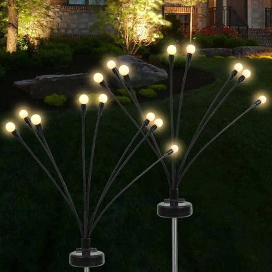 2pack Firefly Solar Garden Lights with 16 LED Sensor Light Waterproof Design for Outdoor Garden Decoration Yard Pathway Lightin