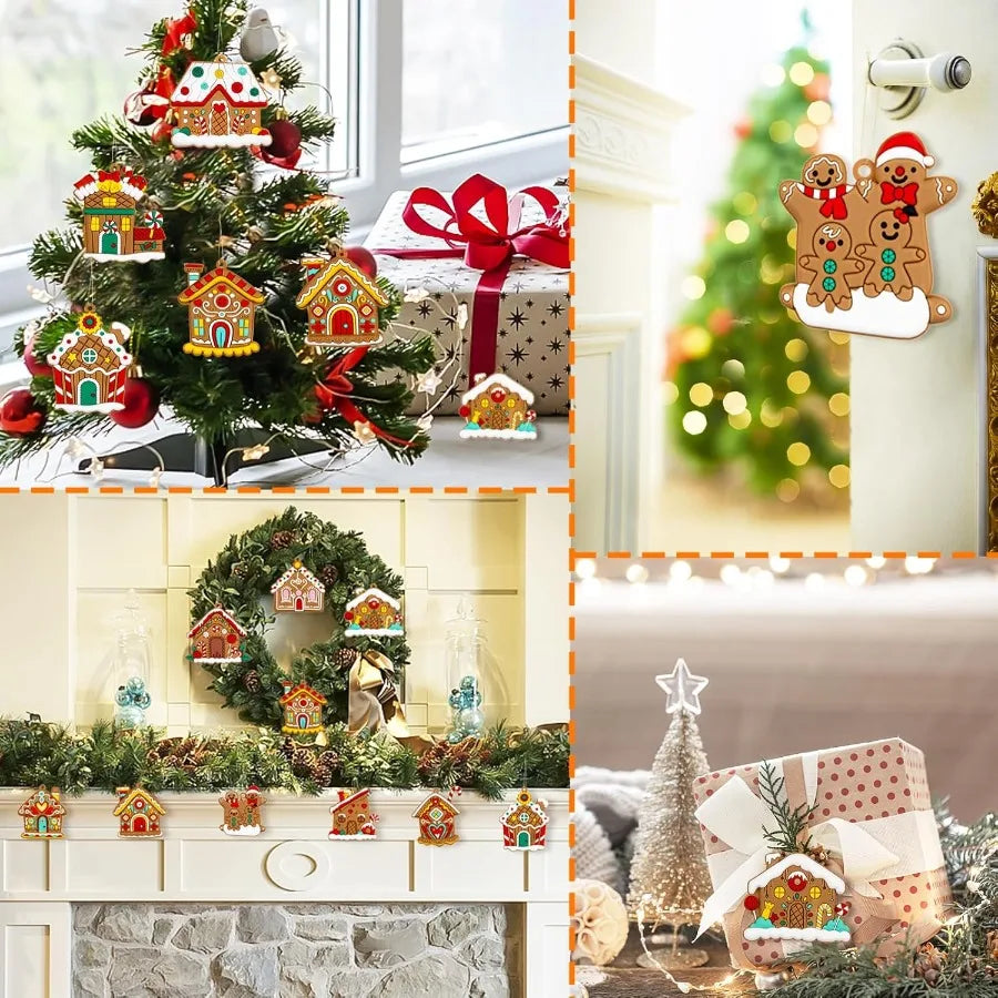 36pcs Gingerbread House Ornaments for Holiday Christmas Tree Decoration Festive Hanging Decorations Ideal for Xmas Home Decor P