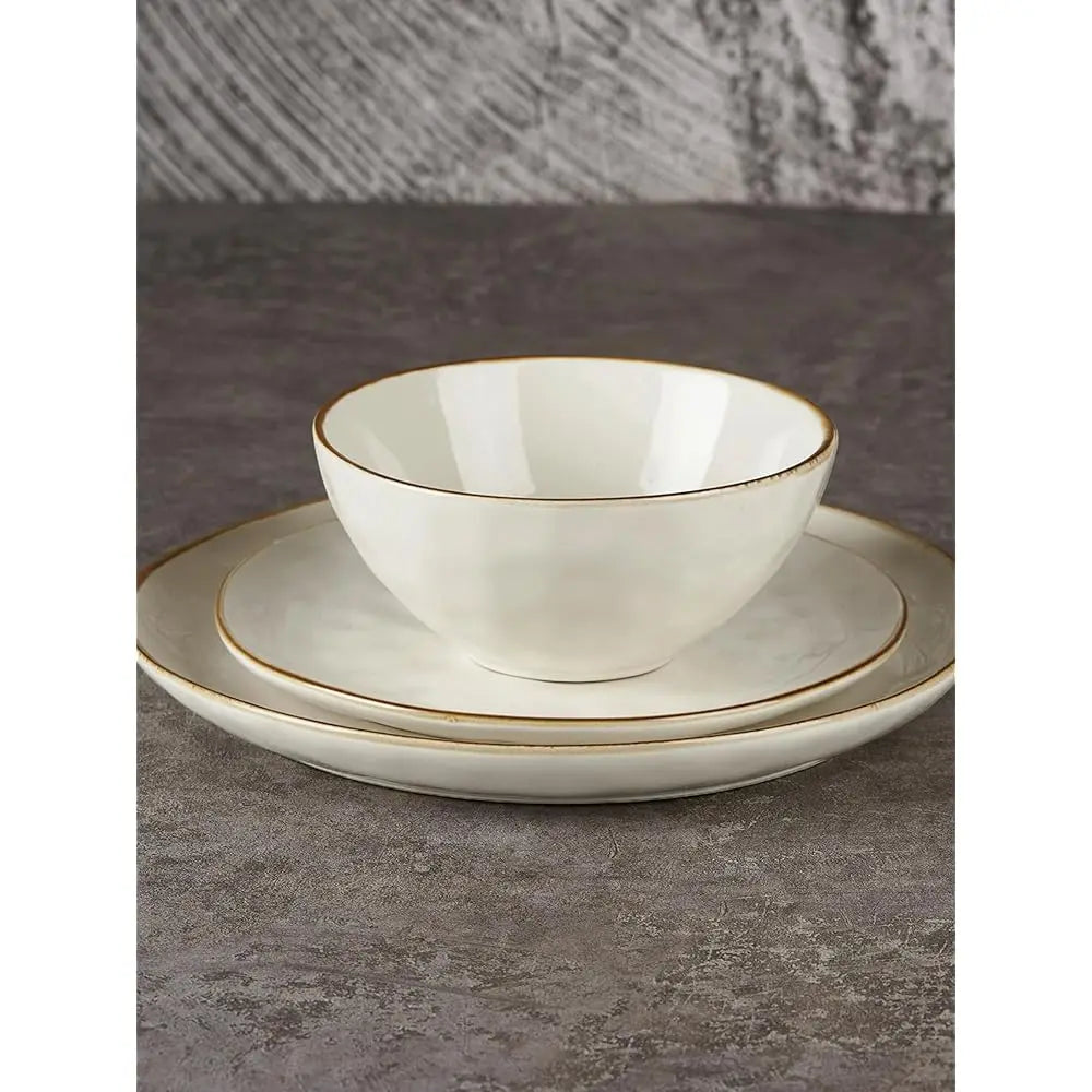 Ocean Round Plates And Bowls Set, 18 Pieces Dinnerware Sets, Dishes Set For 6, Microwave And Dishwasher Safe, Scratch
