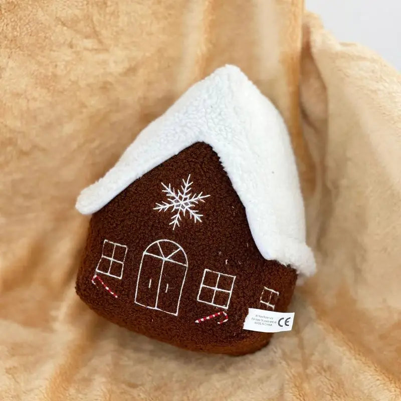 Christmas Gingerbread House Plush Toys Pillow Snow House Xmas Gingerbread House Cushion Christmas Tree Decor Doll Plushie
